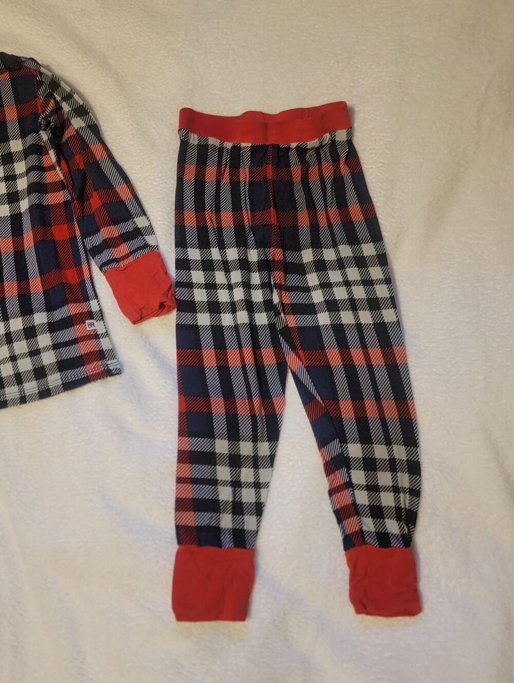Bums & Roses Plaid "Checkmate" Print Bamboo 2 Piece Pajama Set - Picture 3 of 8